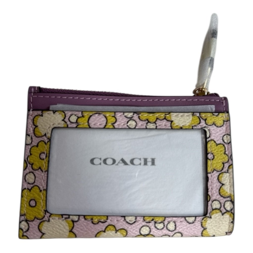 Coach NWT Lilac and Yellow Floral Card Holder - Picture 3 of 6